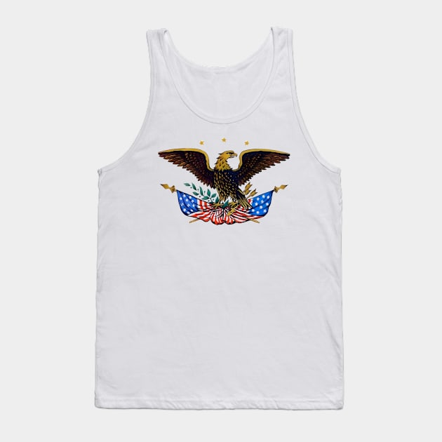 Vintage Patriotic American Eagle Tank Top by Desert Owl Designs